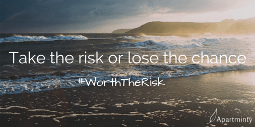Take the risk or lose the chance motivational quote #WorthTheRisk