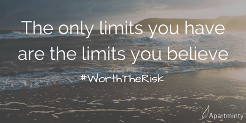The only limits you have are the limits you believe motivational quote #WorthTheRisk