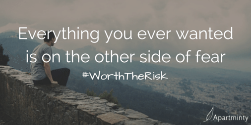 Everything you ever wanted is on the other side of fear motivational quote #WorthTheRisk