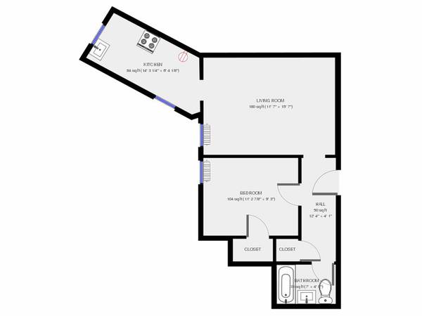 Sweet One Bedroom In Petworth | Floorplan