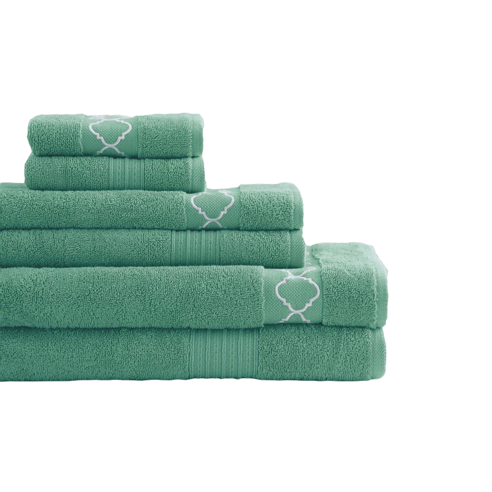 Best Places To Shop For Your First Apartment | Embroidered Jewel Tone 6 Piece Towel Set from Wayfair