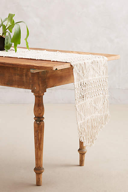 Hand Woven Macrame Table Runner | Decorating Your Thanksgiving Table | Apartment Decorating