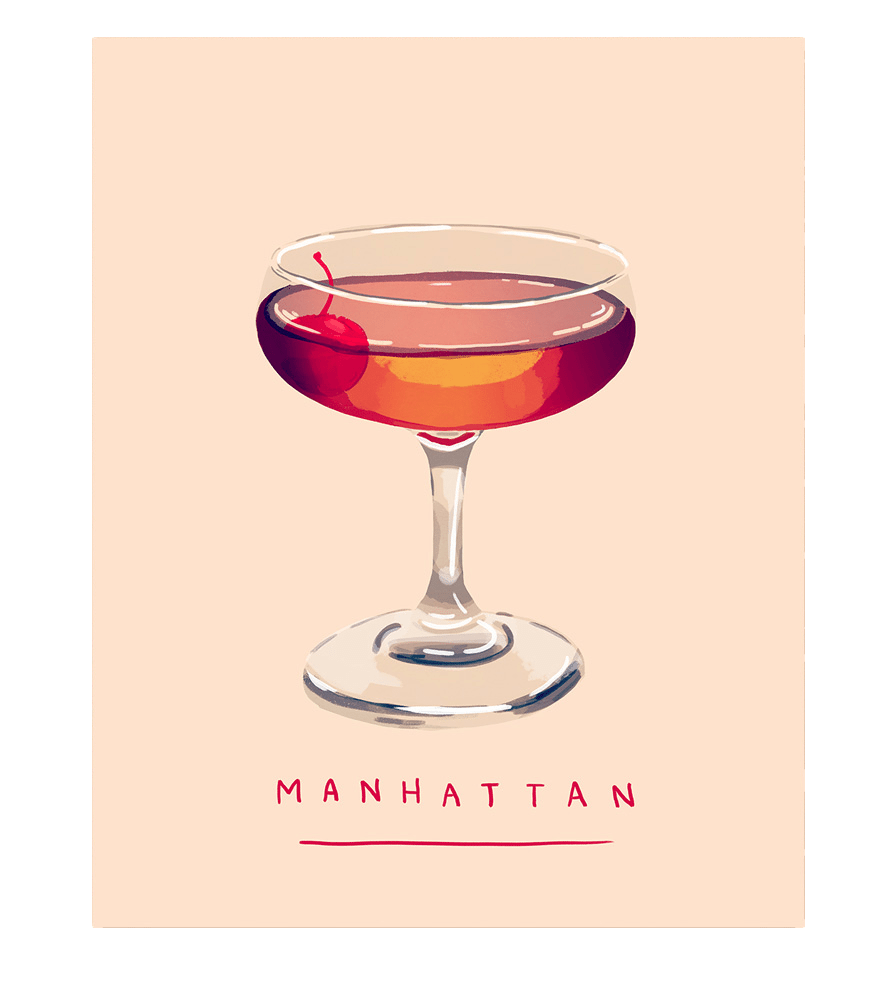 Holiday Gift Guide: Perfect Picks For The Happy Hour Enthusiast On Your List | Manhattan Cocktail Art Print
