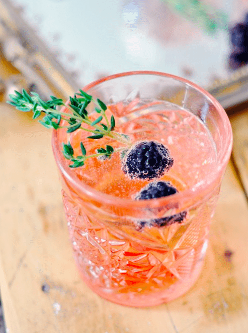 Festive Champagne Cocktails: Blackberry Thyme Cocktail | Celebrating New Year's Eve In Your Apartment