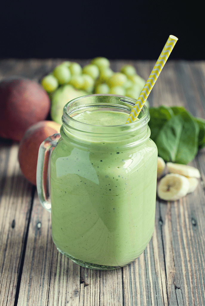 Banana Peach Green Smoothie Recipes | Detox For The New Year 