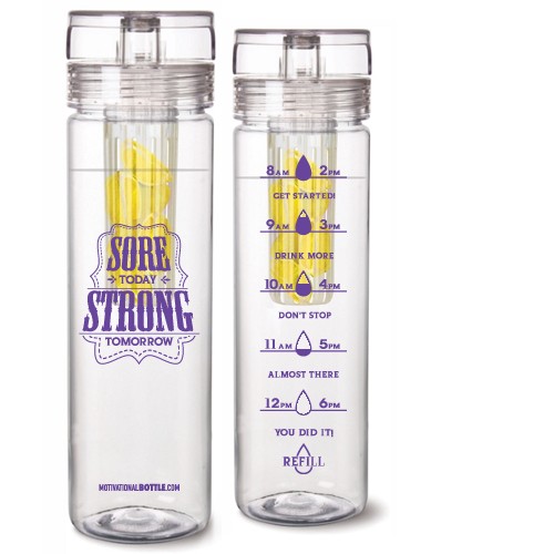 Apartminty Fresh Picks: New Year, New You | Sore Today, Strong Tomorrow Motivational Infuser Bottle