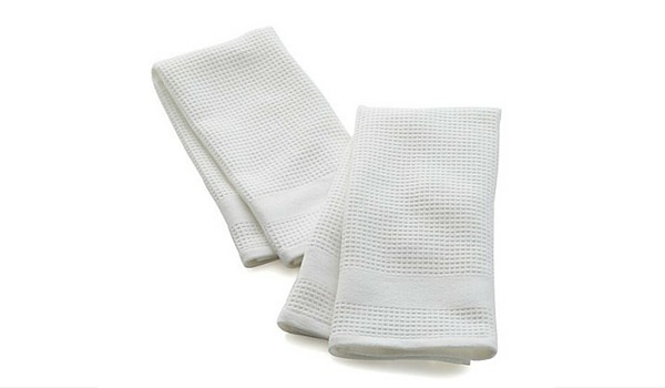 Waffle-Terry White Dish Towels | Apartminty Fresh Picks: Go Green For Spring Cleaning