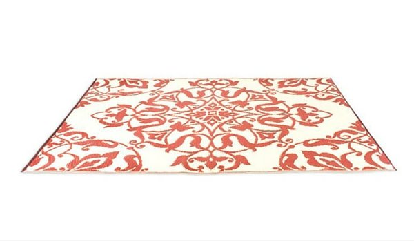 Apartminty Fresh Picks: Furnish Your Apartment Balcony For Summer | Red Patterned Outdoor Rug