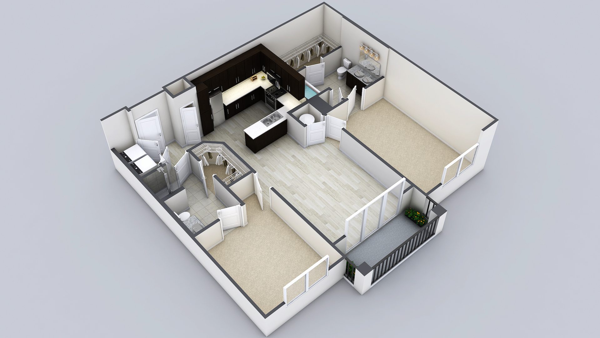 Aria At Millenia Apartments Orlando, FL | Two Bedroom Floorplan