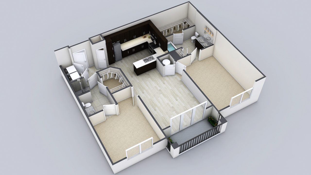 Aria At Millenia Apartments Orlando, FL | Two Bedroom Floorplan
