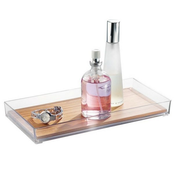 Apartminty Fresh Picks | Trays For Controlling Clutter | Natural Bamboo Vanity Tray