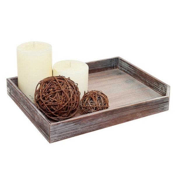 Apartminty Fresh Picks | Decorative Tray To Control Clutter | Vintage Distressed Wood Tray