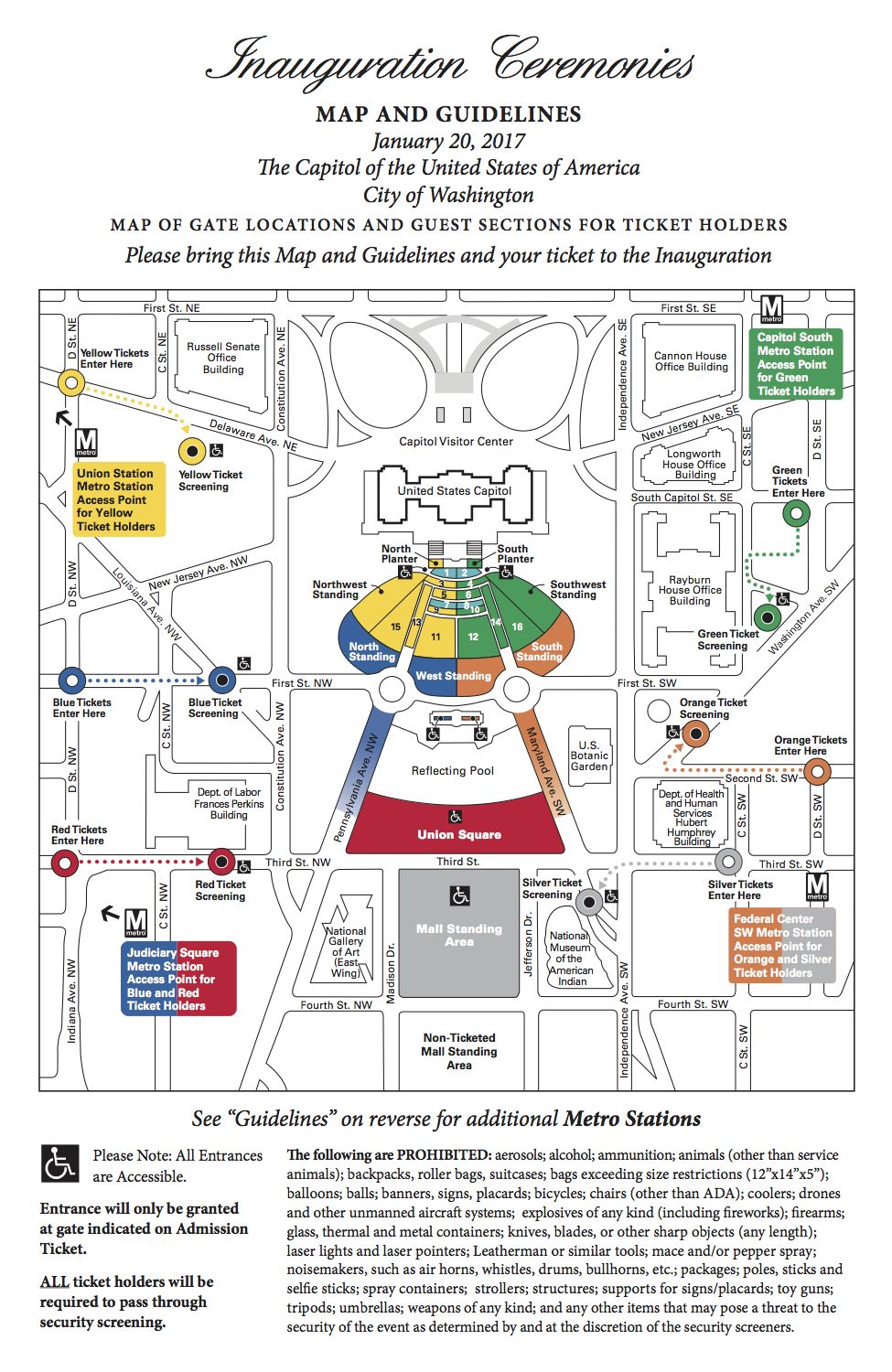 Inauguration Viewing Ticket Map