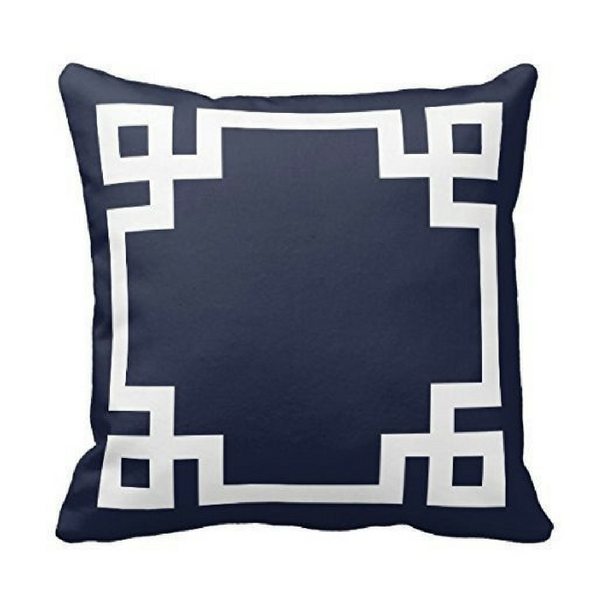 Apartminty Fresh Picks | Blue & White Greek Key Pillow Cover | Apartment Decor