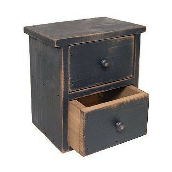 Apartment Furniture For Small Spaces | Furniture With Storage | Distressed Wood Farmhouse Style Bedside Table With Drawers