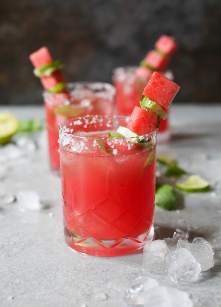 Cinco de Mayo Recipes | Watermelon Basil Mezcal Margaritas