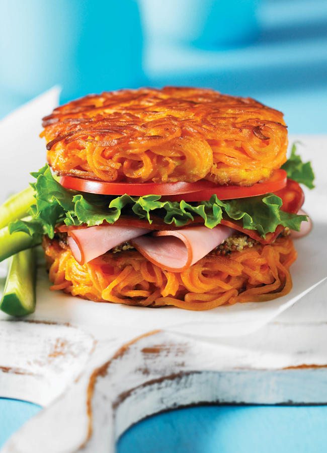 KitchenAid Spiralizer | Spiralized Sweet Potato Bun