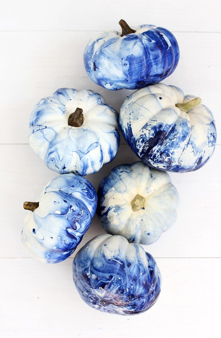 Marbled Indigo Pumpkins | Decorating With Pumpkins