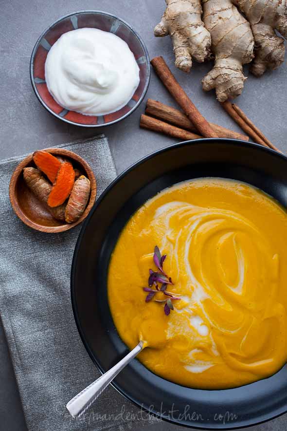Souping Cleanse Recipes | Ginger and Turmeric Spiced Spring Carrot Soup