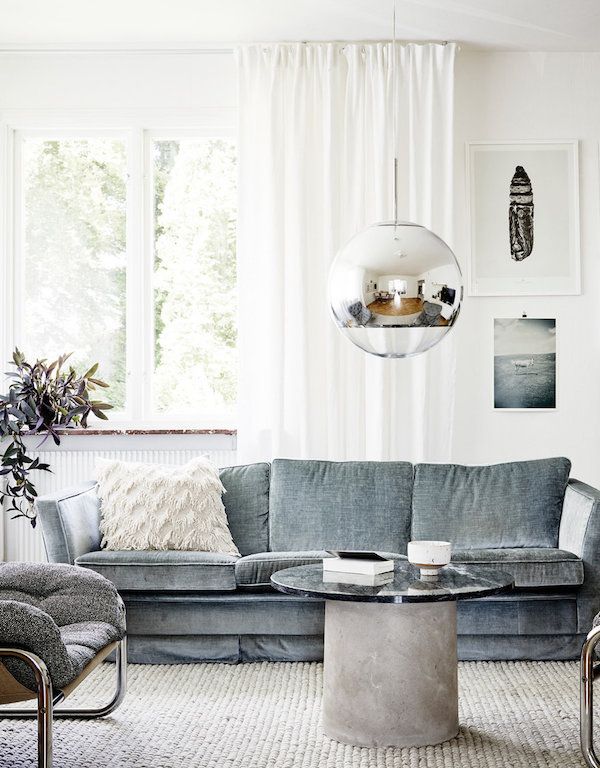 Winter Blues Decor | Design Inspiration | White and Blue Living Room
