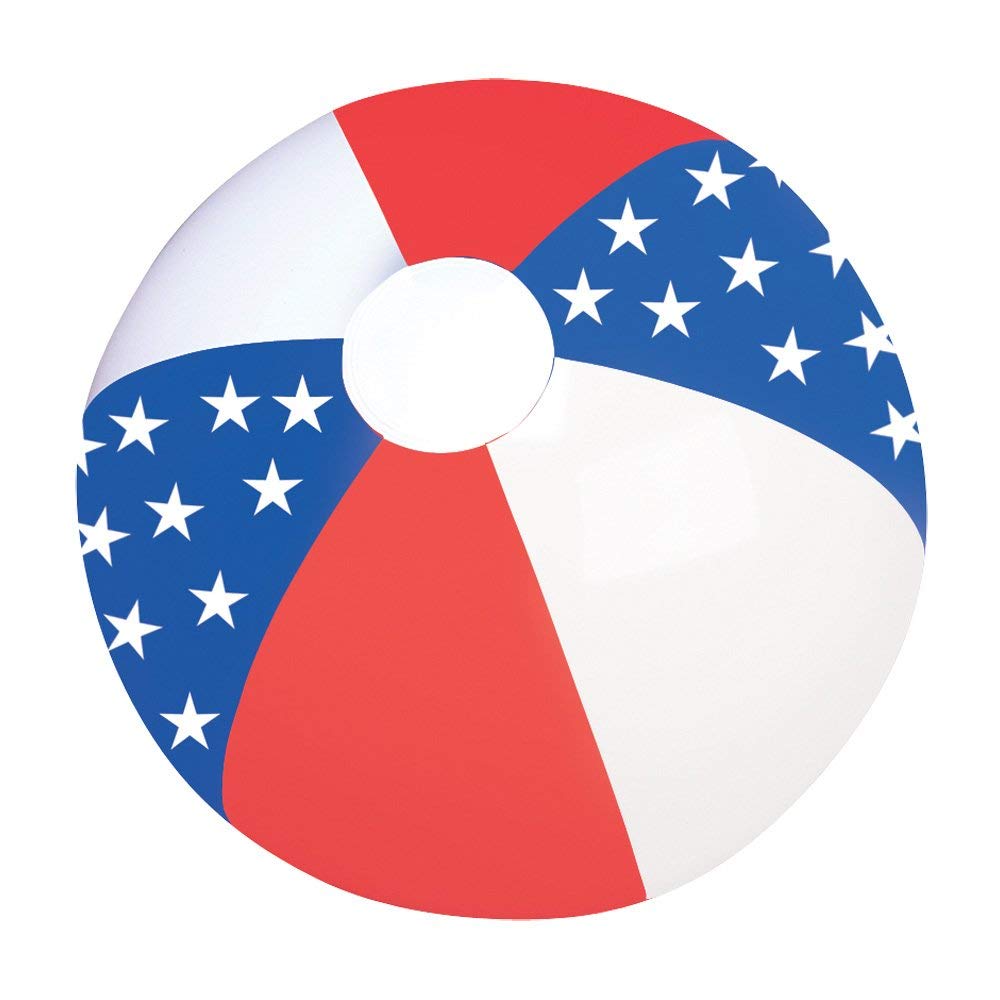 Fourth of July Red, White & Blue Accessories | Beachball With Stars