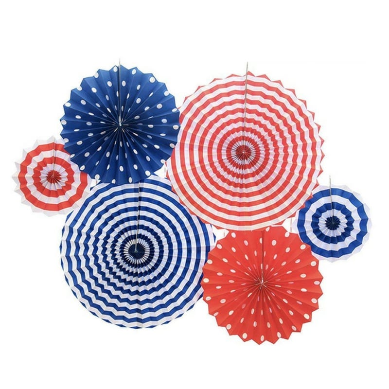 Fourth of July Red, White & Blue Accessories | Paper Fan Decor