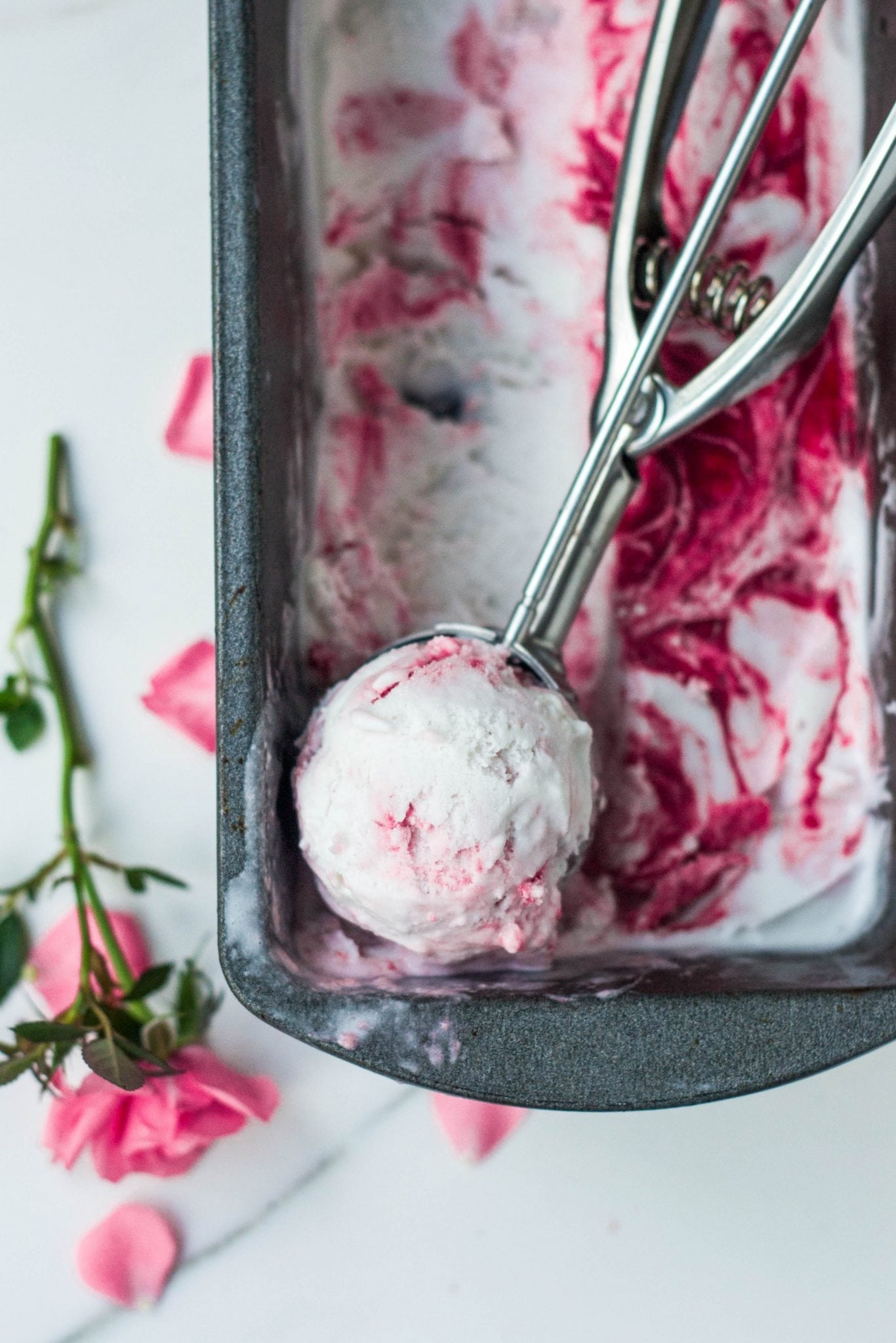 Rose Raspberry Ripple Non-Dairy Ice Cream | Vegan Ice Cream Recipes