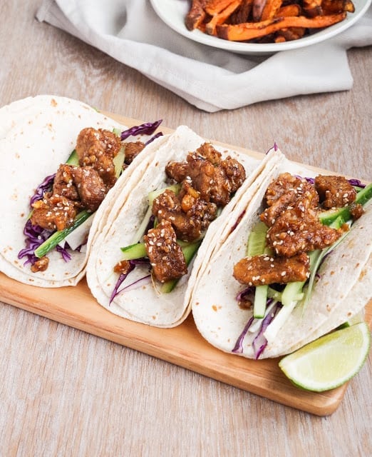 Protein-Packed Vegetarian Recipes | Orange Glazed Tempeh Tacos